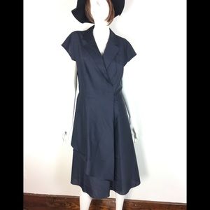 MaxMara Wool Shift Dress Navy 44